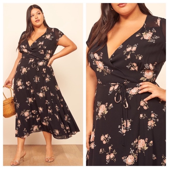 reformation carina midi wrap dress